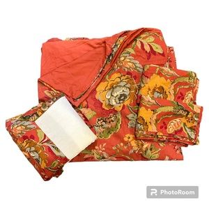 Pottery Barn Queen Vanessa Floral Duvet bedding Set